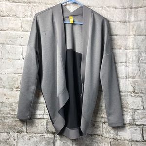 Lolë Gray/Black Open Yoga Cardi Sz XS *snag